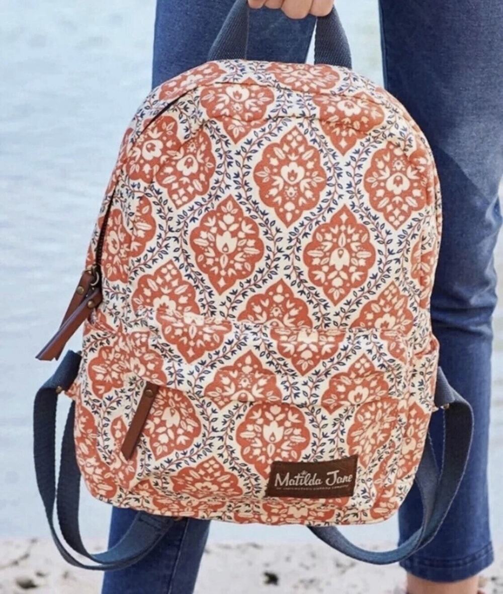 Matilda Jane Ready Set Go Mini Backpack Orange Blue